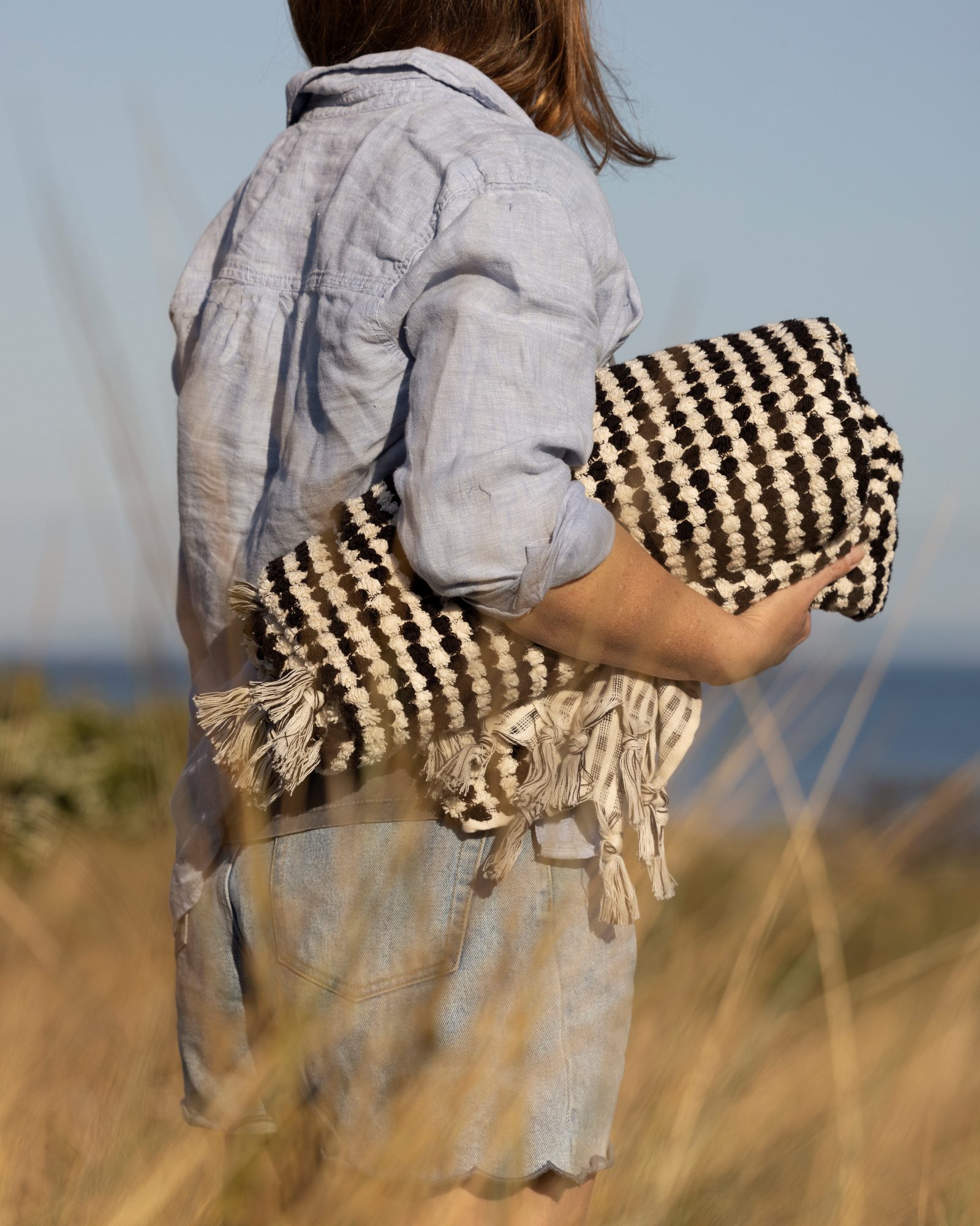 Black & White Spot Terry Bath Towel