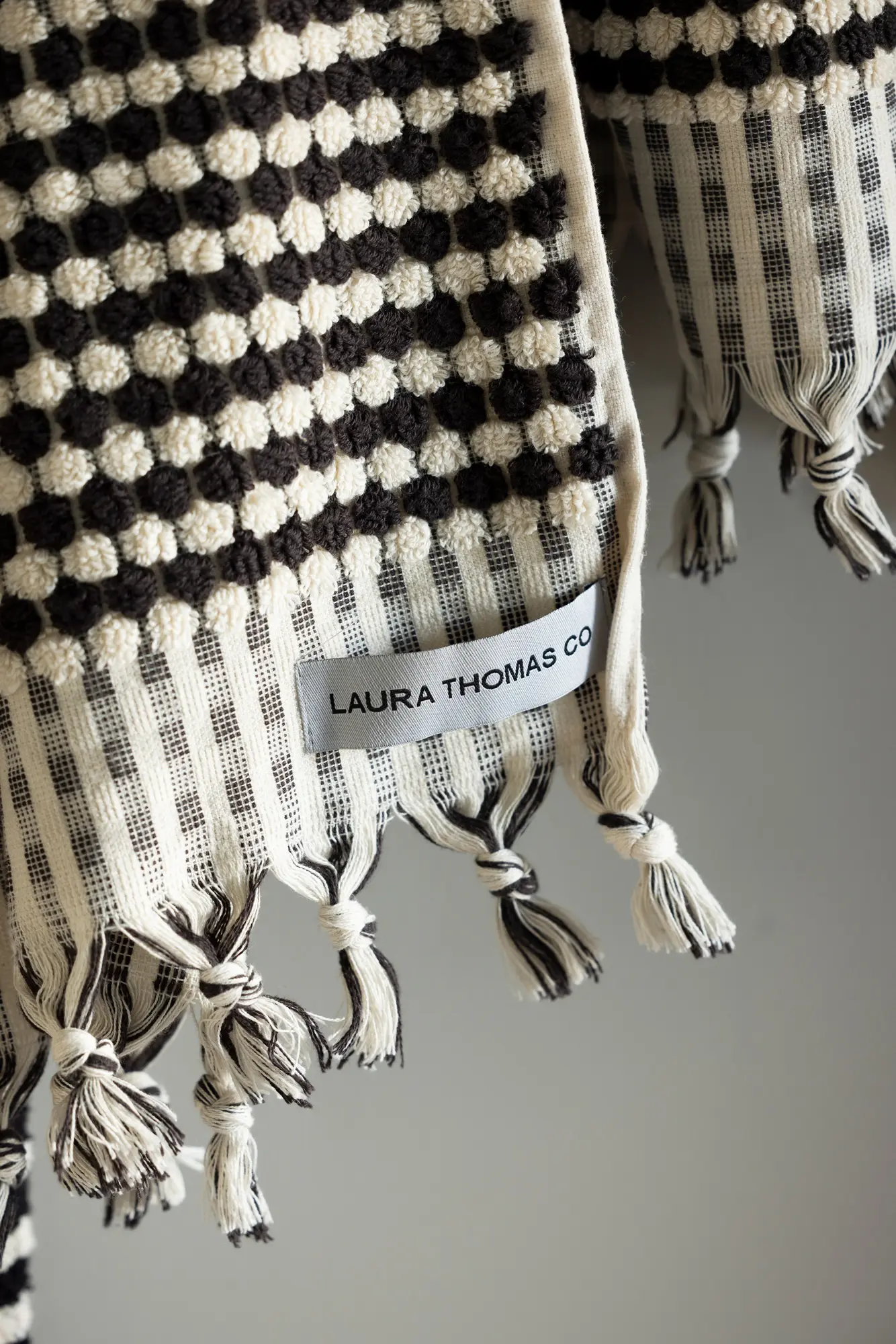 Black & White Spot Terry Hand Towel