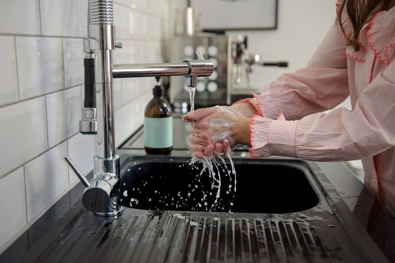 hand washing at sink 2020